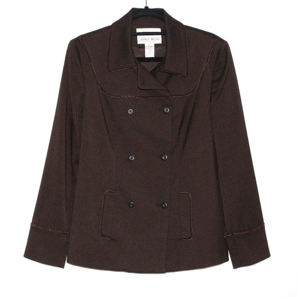 Vintage 90s Velvet Piped Double-Breasted Blazer